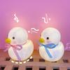 Adorable Duck Shaped Led Night Light For Children's Bedroom Decor Cartoon Style Pink Ribbon Duck