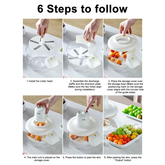 Electric Grape Peeling Machine Automatic Fruit Peeler Fruit Skin Remover Machine Kitchen Precision Peeler for Grapes Cherry Tomatoes Garlic