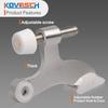 2 Pack Hinge Pin Door Stopper Brushed Satin Nickel - Adjustable Heavy Duty Hinge Pin Door Stop with White Rubber Bumper Tips