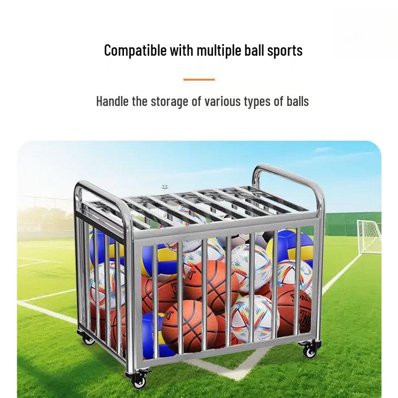 Stainless Steel Multi-Sport Ball Storage Cart