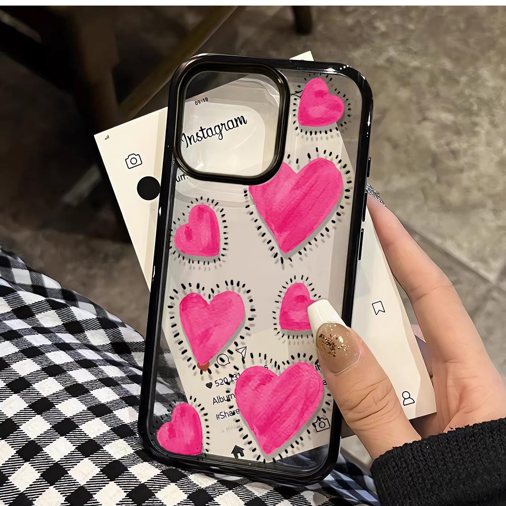 Hand-Painted Powder Love Candy Color Silicone Case For Iphone 11 13 12 15 17 Plus 14 16 Pro Max Bright Soft Touch Back Cover