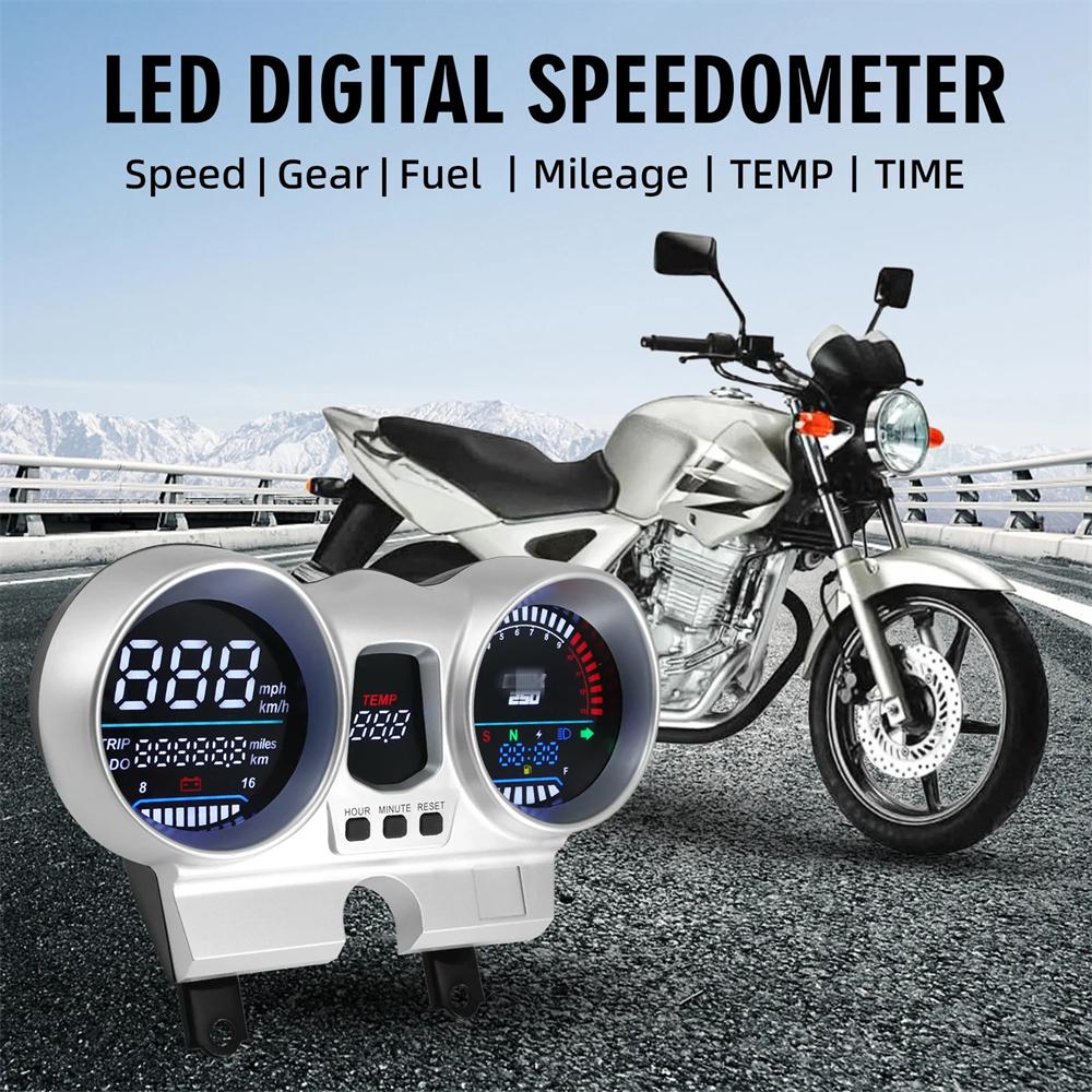 12V Motorrad Tacho Universal LCD Armaturenbrett Drehzahlmesser Für Honda CBX250