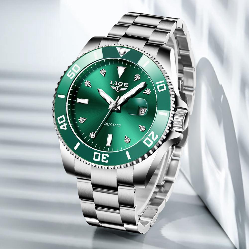 LIGE Neu Top Marke Luxus Männer Uhr Mode Lässig Wasserdicht Datum Uhr Quarz Uhren