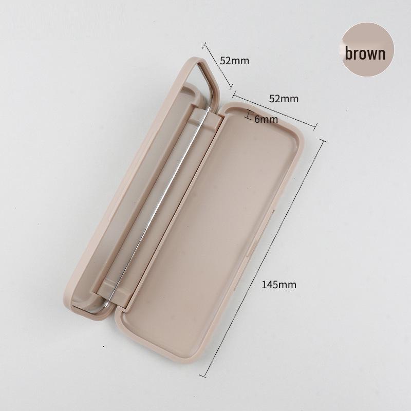 

Портативный набор для макияжа глаз 6 в 1: Коробка для хранения с откидной крышкой, зеркалом и двусторонней кистью для теней