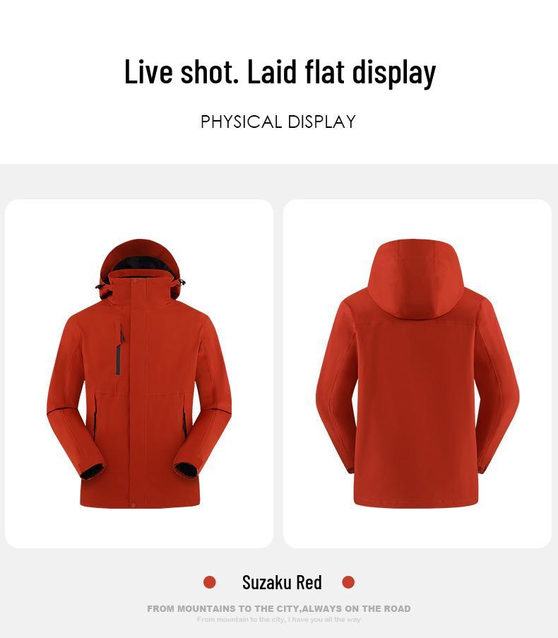 Premium 3-in-1 Outdoor Shell Jacket - Corporate Logo, Windproof, Waterproof, Ideal for Hiking and Mountaineering.