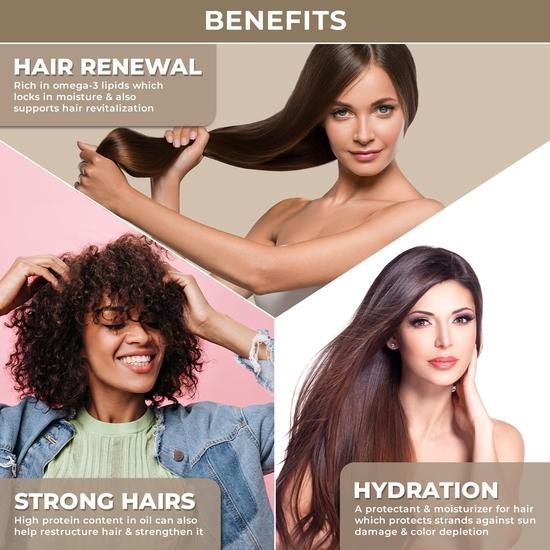 100% Plant Based Moringa Oil for Hair Growth – Organic Cold Pressed and Pure Moringa Seed Oil for Hair, Face & Skin – Anti-Aging, Hydrating