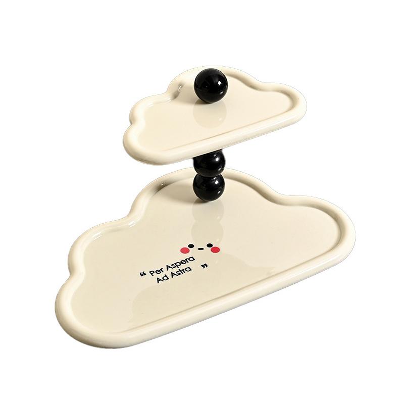 Cloud Shape Double Layer Trays Desktop Perfume Rack Storage Home Decorative Shelf Bathroom Aromatherapy Perfume Organizer