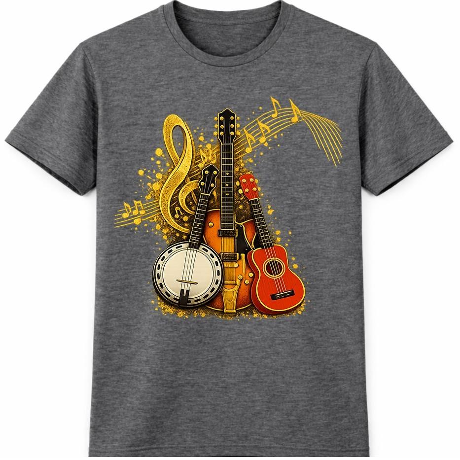 Guitar T-Shirt Music InstruUnisexts Banjo Country Folk Musician Lover Gift Tee