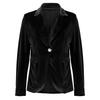 Blazer Elegante de Veludo Slim Fit com Bolsos Falsos - Estilo Europeu e Americano 2025