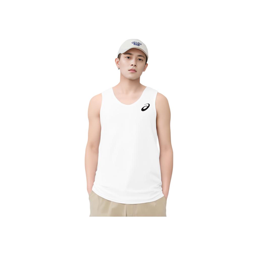 Asics Camiseta de Tirantes para Correr de Cuello Redondo sin Mangas con Estampado de Logo para Hombre tops Blanco XT1038-01