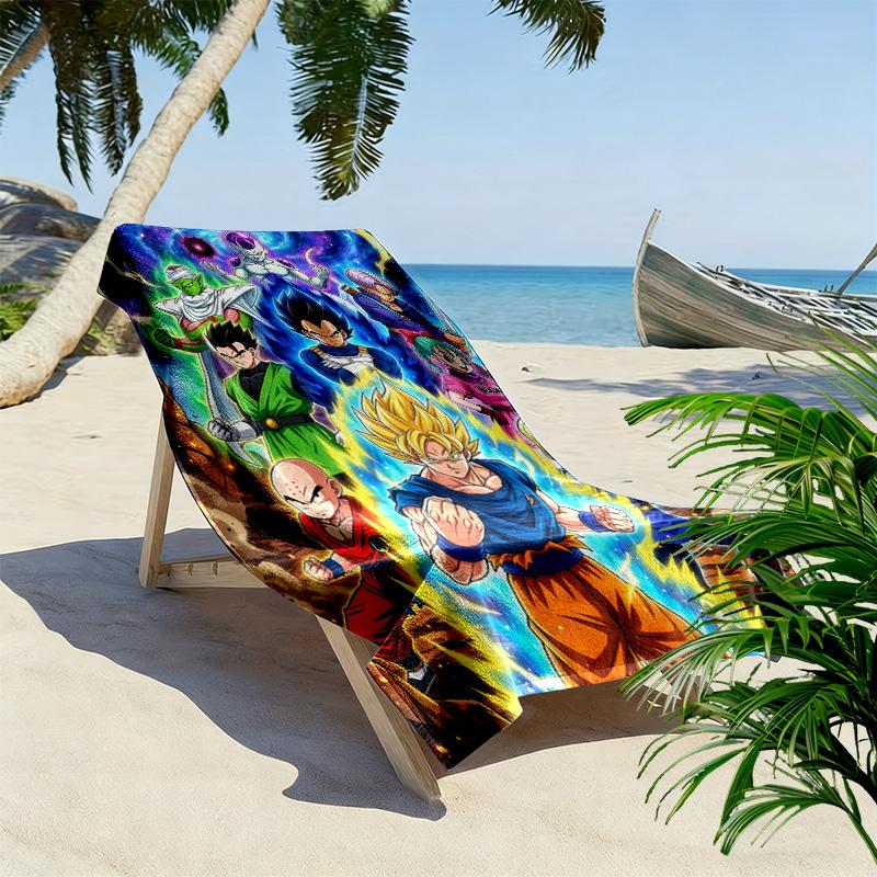 DRAGON BALL Print Beach Towel, Large Soft Quick Dry Towel for Beach Camping Swimming