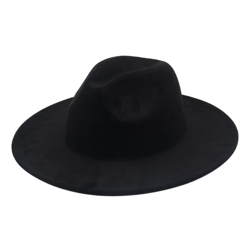 European And American Style Jazz Big Brim Top Hat Imitation Suede Jazz Hat Western Cowboy Hat Hidden Hat Felt Hat
