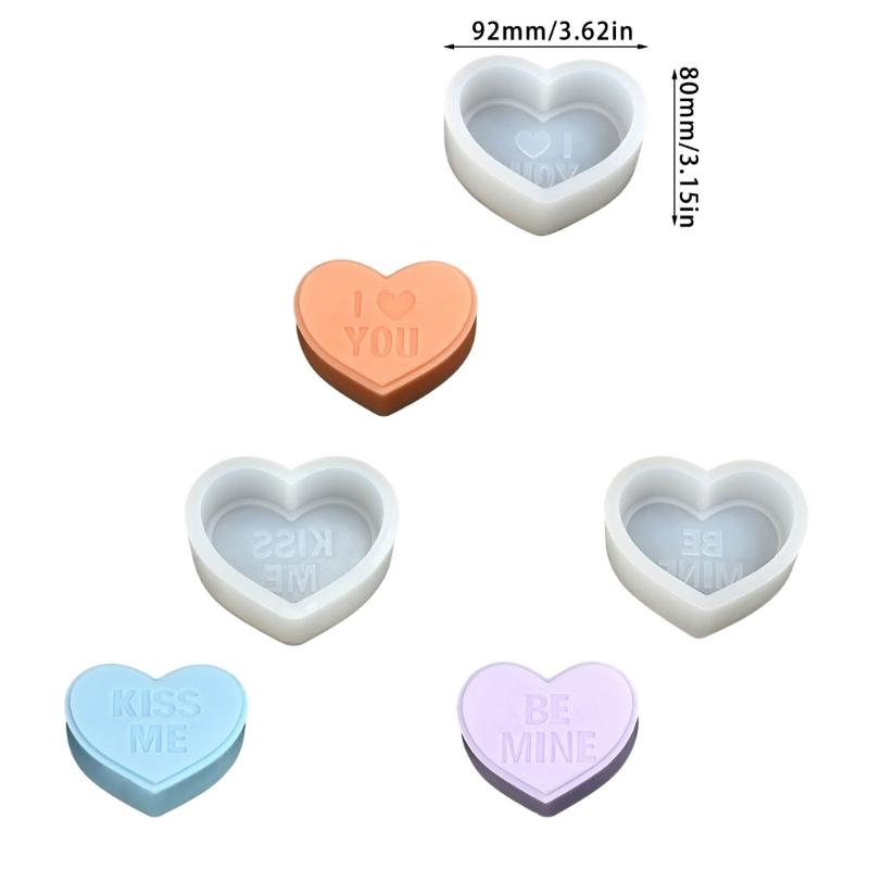 Valentinstag Herzform Silikon-Kerzenformen zur Kerzen- und Seifenherstellung Herzform Silikonformen für Schokoladenbacken