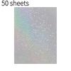 10/50 Sheets Sand Stars Holographic Sticker Paper 2.9×4.1 Inch Glitter Clear Holographic Overlay Cold Laminating Film Self Adhes