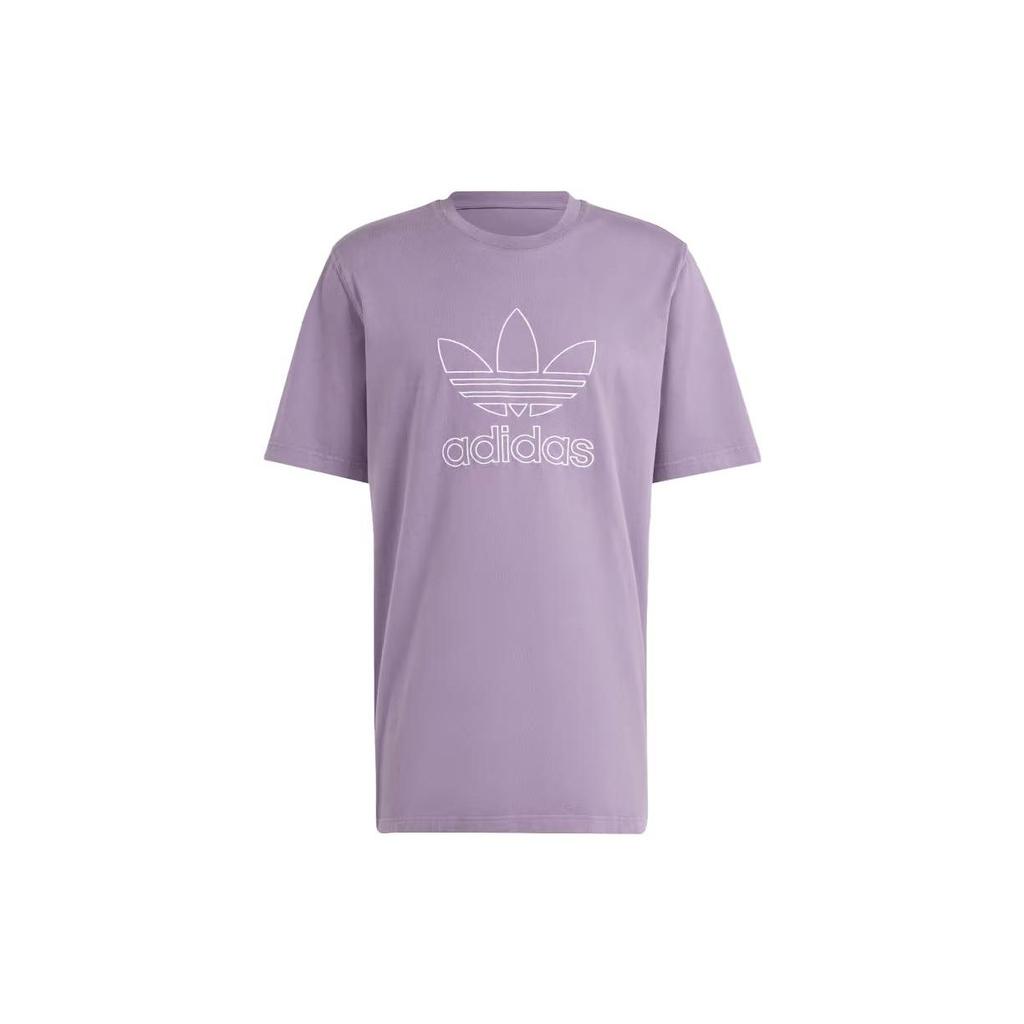 Adidas Adicolor Outline Trefoil Tee Shadow Violet Men Streetwear IR7992