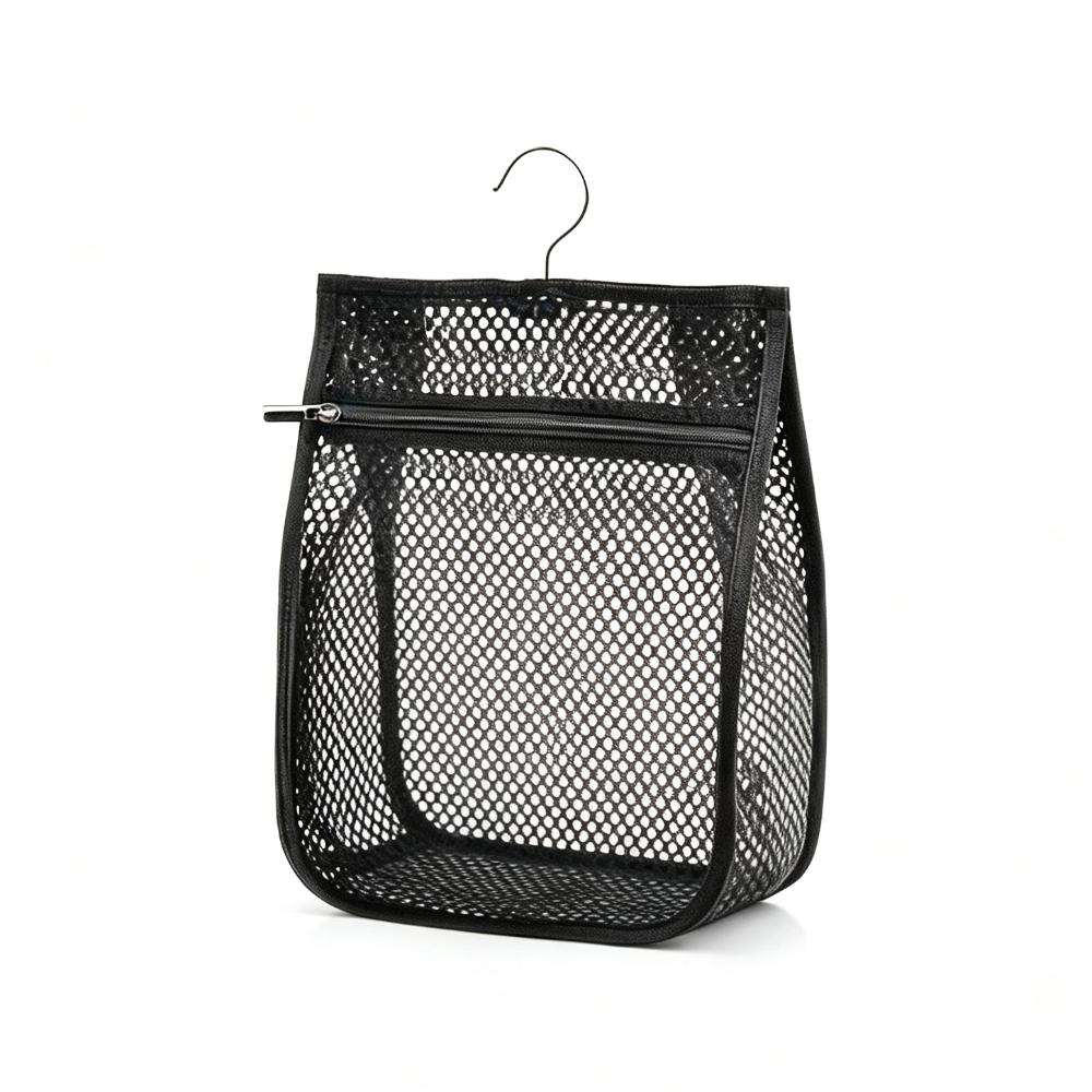 Large Capacity Clothespin Storage Bag Black Mesh Hanging Bag Home Storage Use