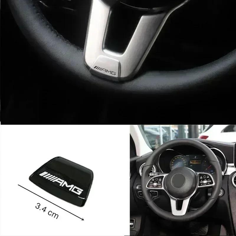 Car Emblem Steering Wheel Sticker Decoration Accessories For Mercedes Benz AMG Brabus Maybach W204 GLC CLA W205 W203 W206 W108 UYE6