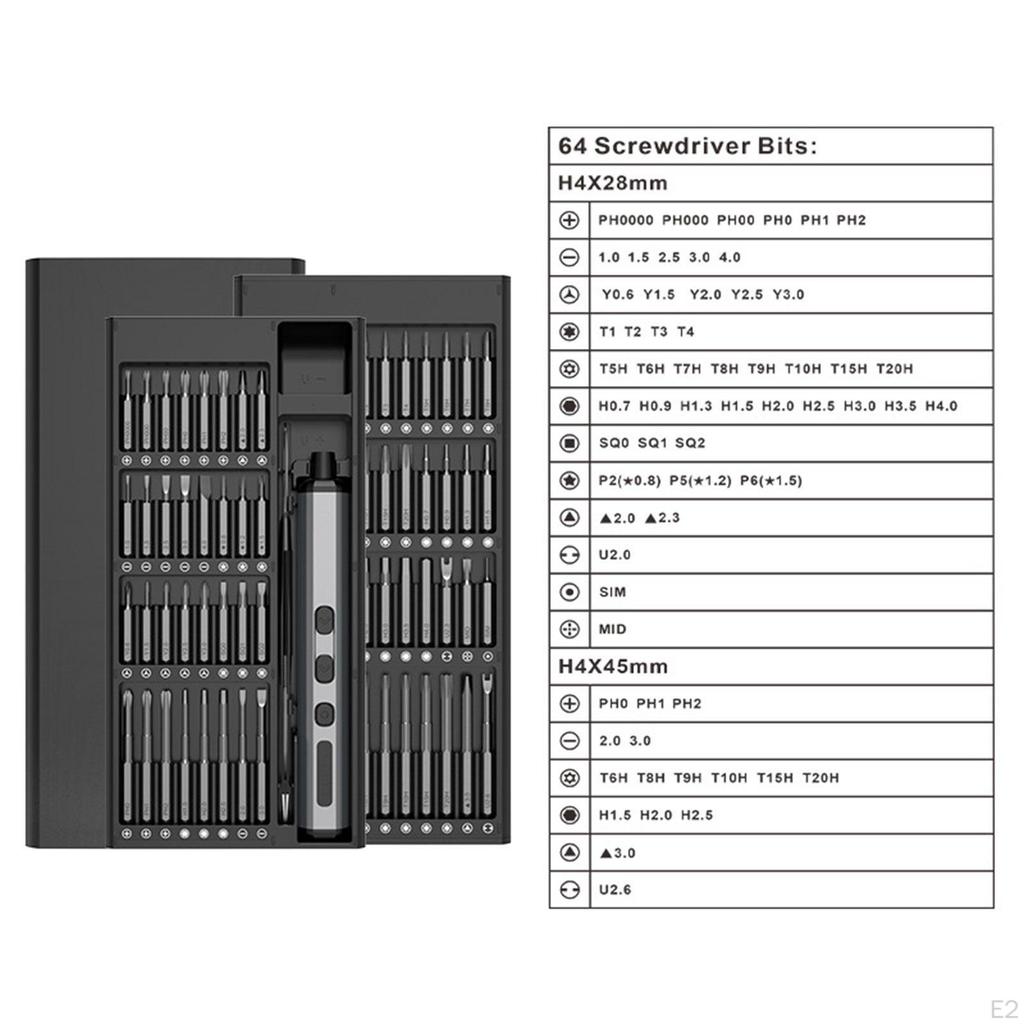 Screwdriver with 64 Bits, Anti-slip Handle