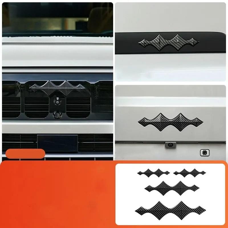 For BYD Leopard 8 DENZA B8 2025 2026 3D ABS Sticker Car Front Emblem Badge Decals Black Badge Logo Emblem Cover Car-Styling
