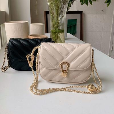 Small Xiangfeng Ring-lattice Chain Handbag Female Texture Temperament Design Shoulder Bag Crossbody Bag Square Bag