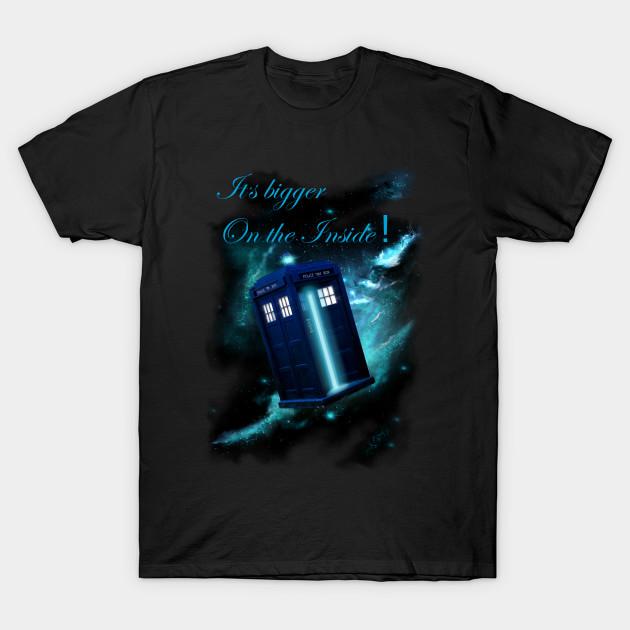 

Men Black Print T-shirt It S Bigger On The Inside No-Cut Transfer Paper Print Cotton Tshirt M чёрный