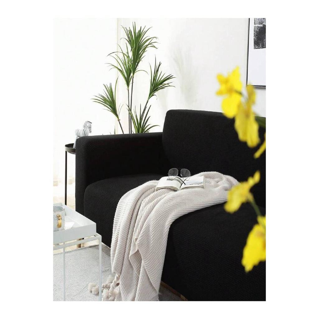 Lycra Stretch Elastic Flexible Washable Square Pattern Three-seater Sofa Cover Sofa Cover