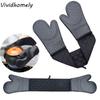 Wasserdichte Silikon-Ofenhandschuhe Rutschfest Weiches Baumwollfutter Back-Handschuhe Hitzeschutz Flexibel Grill-Handschuh Kochen