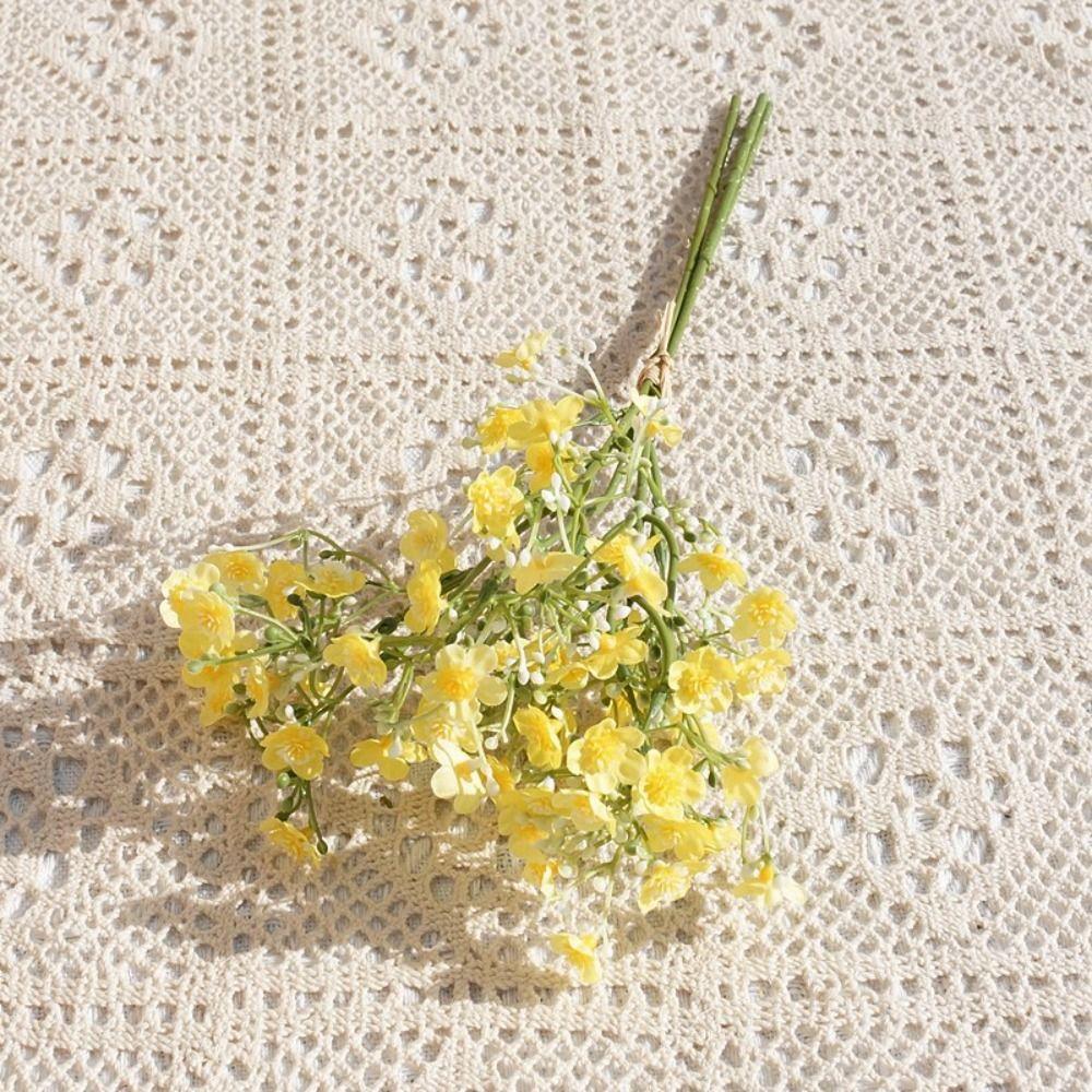 3Pcs Plastic Silk Gypsophila Flower Bouquet Handmade Artificial Babies Breath Flower  Wedding Decors жёлтый