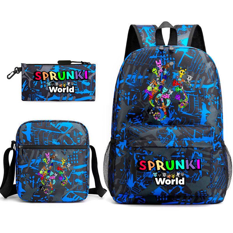 Rhythm box cartoon animation primary school schoolbag sprunki fourth grade lightweight burden reduction large capacity backpack bag