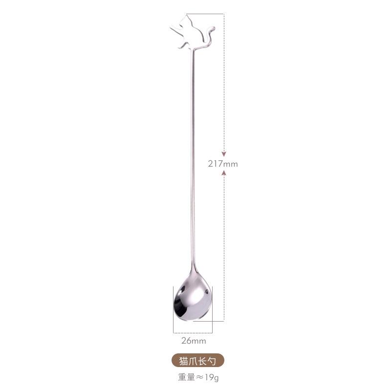 304 stainless steel spoon creative cat fish spoon cake dessert spoon cute long handle stirring coffee spoon spoon