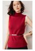 Autumn Women's Sleeveless High Neck Slim Fit Cashmere Knit Top