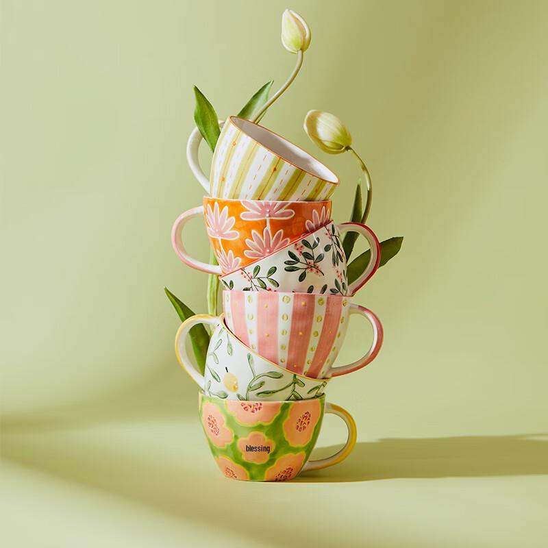 JOYYE Floral Melody Hand-Painted Ceramic Mug 380ml