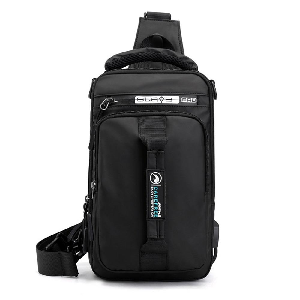 Herren USB-Lade Schulter Umhängetasche Rucksack Diebstahlschutz Wasserdicht Crossbody Taschen Reißverschluss Sport Gürteltaschen Aufbewahrung