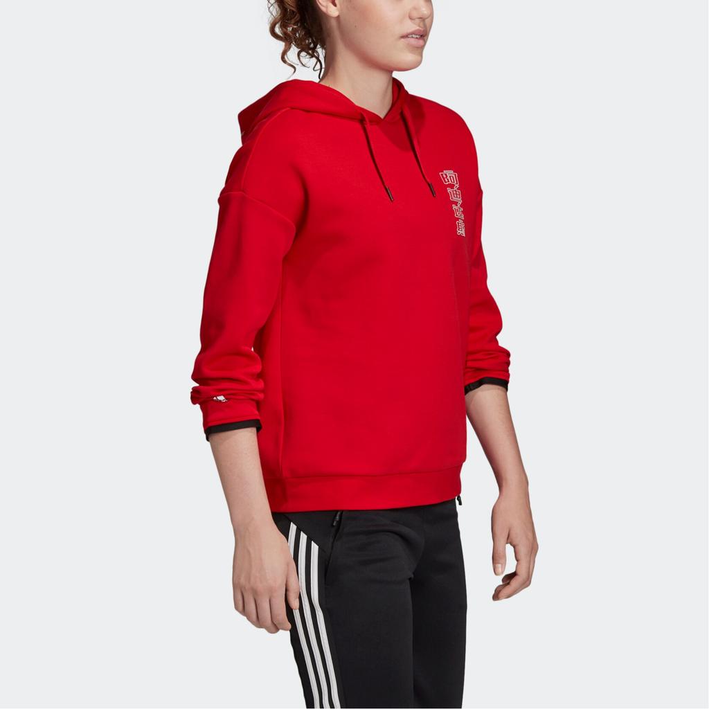 Adidas 70 Years Anniversary Casual Sports Comfortable Versatile Hoodie Women Hoodies Red FS8978