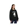 FILA Feline Letter Print Casual Pullover Sweatshirt Women sweatshirt Black F11W348210F-BK