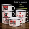 Enamel instant noodle bowl with lid soup bowl retro old style large capacity instant noodle bowl rice bowl porcelain enamel bowl