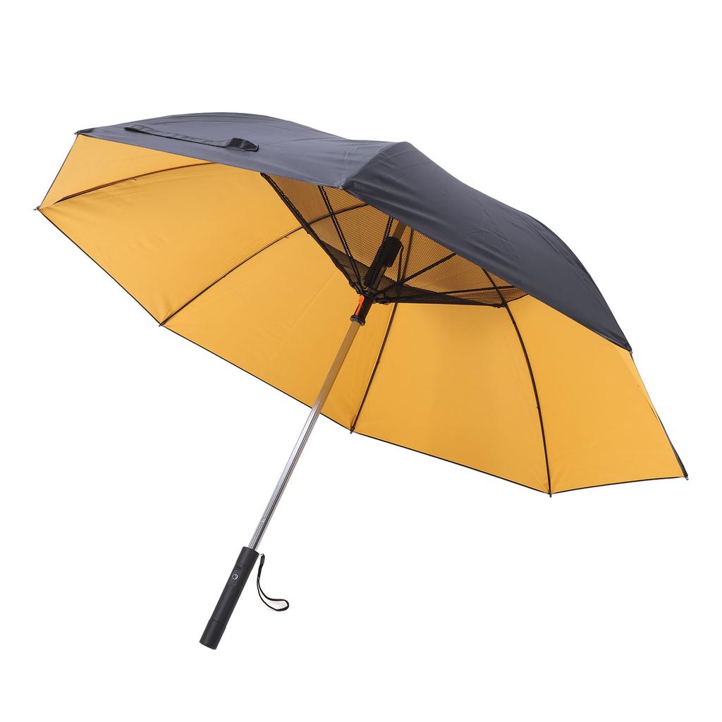 Sun and Rain Umbrella 90cm Length USB Interface Portable UV Sun Umbrella with 3000mah Cooling Fan