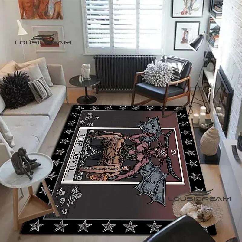 Devil Satan Lucifer Sacrifice Carpet and Rug Goat Baphont Rug Living Room Bedroom Area Carpet Study Porch Bedside Non-slip Mat