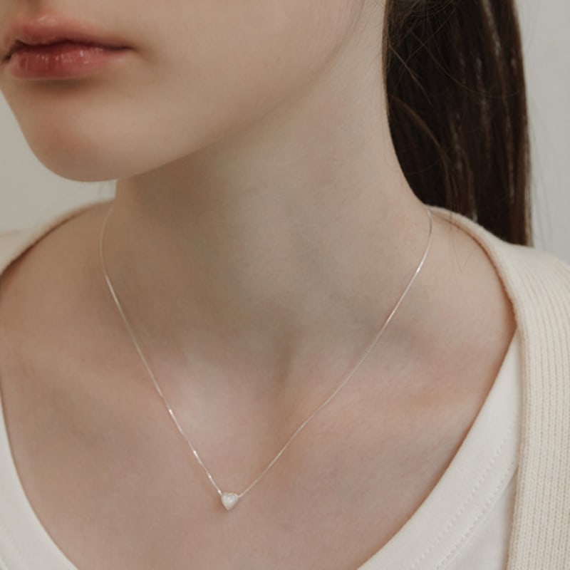 TATIANA (925 Silver) Mother-of-Pearl Heart Pendant Necklace NZ2433