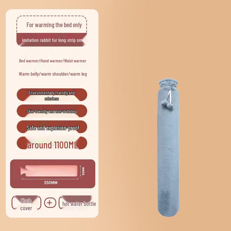 Fumede Extra Long Faux Rabbit Fur Hot Water Bottle