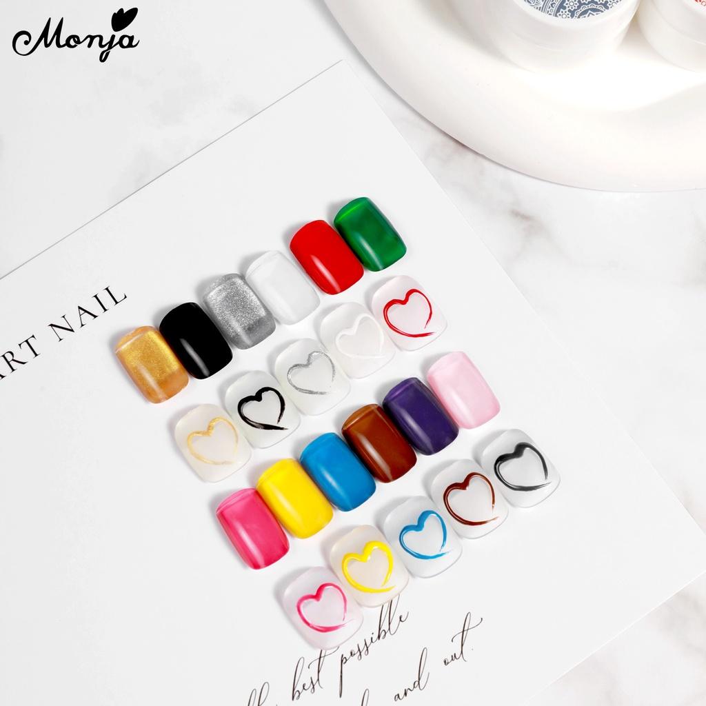 monja 5ml 12 barev Gel na malování nehtů UV lak Kreslení Černá Bílá Salonní barvy Lak Semipermanentní Vylepšení Manikúra Design Nástroj
