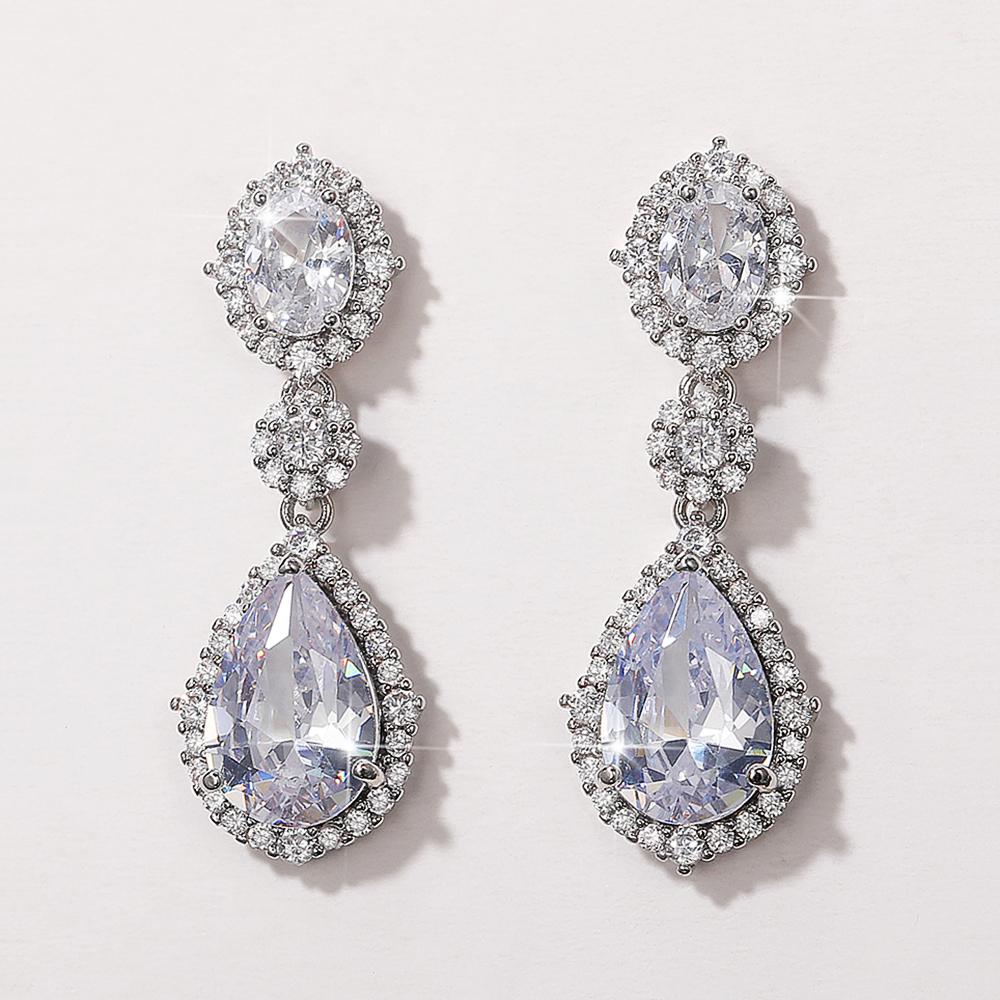 Huitan Temperament Women's Wedding Dangle Earrings Luxury Fashion Cubic Zirconia Earrings Gorgeous Lady Jewelry Drop ShippingGood product