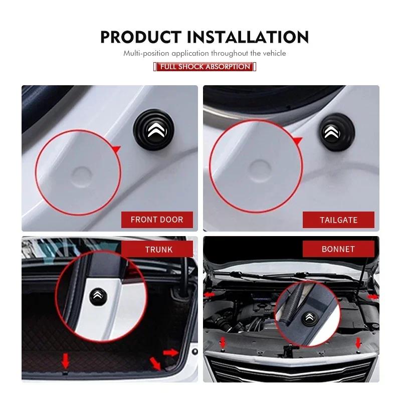 4Pcs Car Door Shock Absorber Spacer Anti-collision Protection For Citroen C5 C1 C2 C6 C4L DS3 DS4 DS5 C-Elysee Grand Berlingo and123