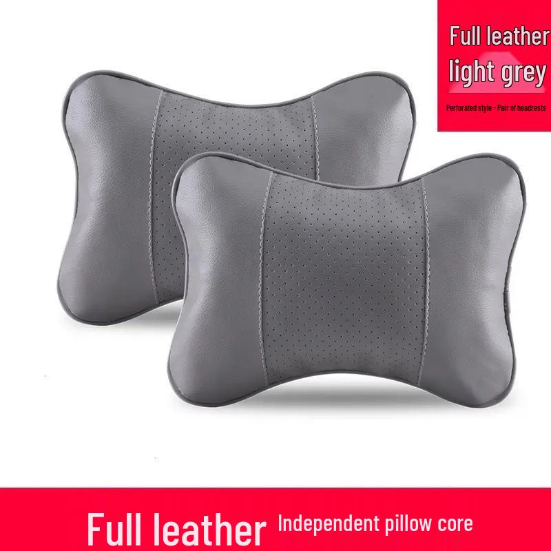 

Car Headrest Ice Silk & Leather Neck Pillow Pair 3D Neck Support - Relieves Driving Fatigue