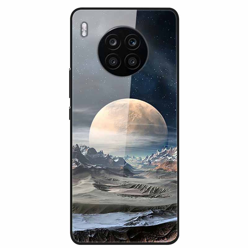 Tempered Glass Cases For Honor 50 Lite Covers Protective Fashion Hard Back Cover for Huawei Honor 50 Lite Phone Cases 50Lite Bag