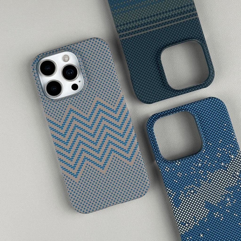 Kevlar Magnetic Case for iPhone 17 Pro Max - Sunset Mountains Design, Thin, Lightweight, Anti-drop