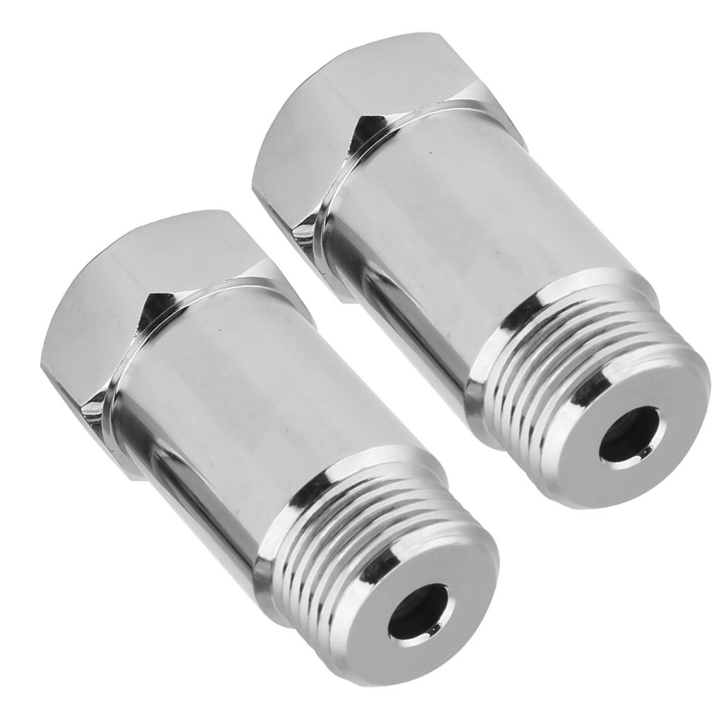 2Pcs 45mm M18 * 1,5 Check Engine Licht Eliminator Adapter O2 Sauerstoff Sensor Extender Spacer Silber