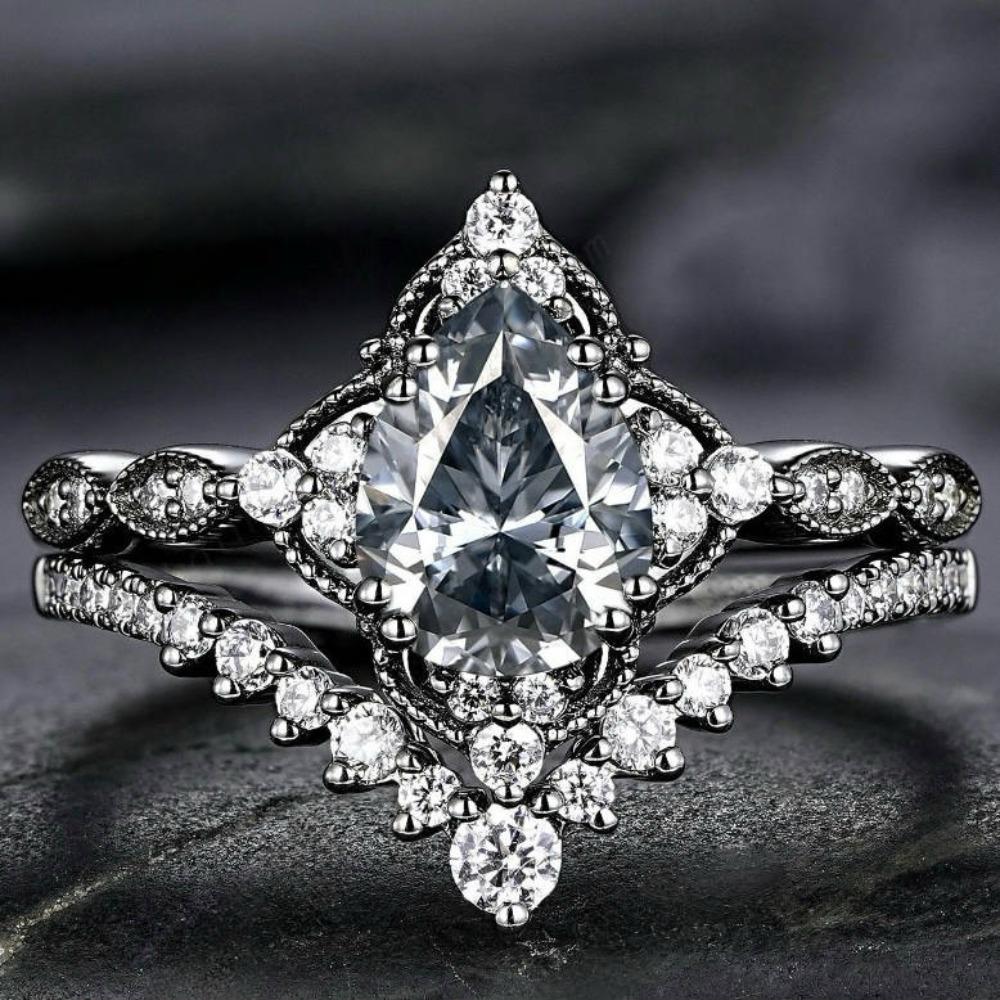 

Роскошное европейское и американское кольцо для пары, ювелирное изделие в виде короны из кружева в виде капли воды, кольцо для женщин No. 10