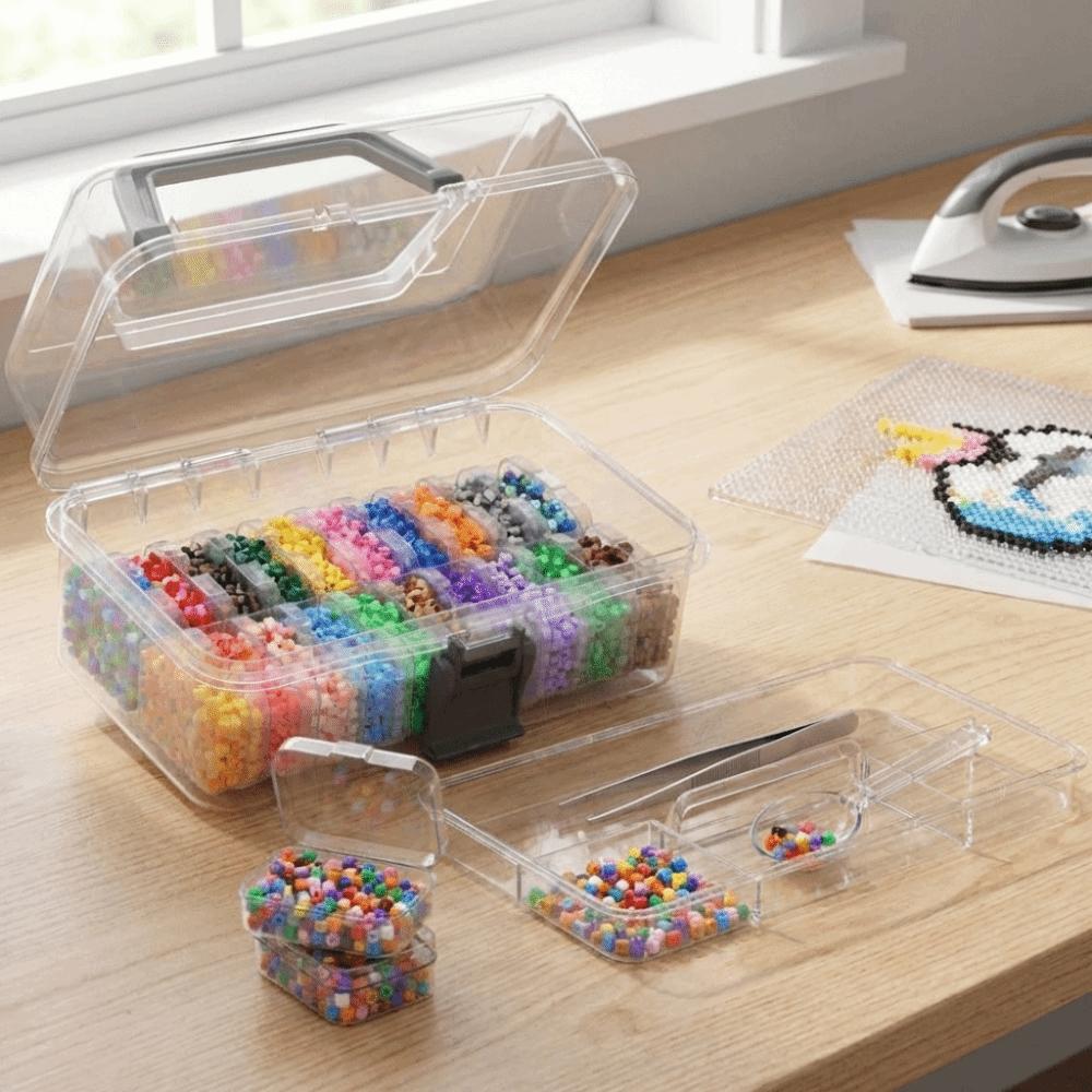 Clip Closure Fuse Beads Organizer Large Capacity Craft Storage Tool Box DIY