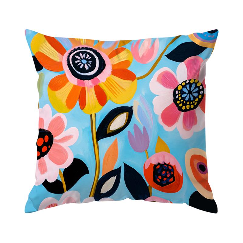 Federa per Cuscino Fiore Colorato Giungla Tropicale Copricuscino Decorativo Pianta Astratta Arredamento Casa Cuscini Divano Letto Cojin